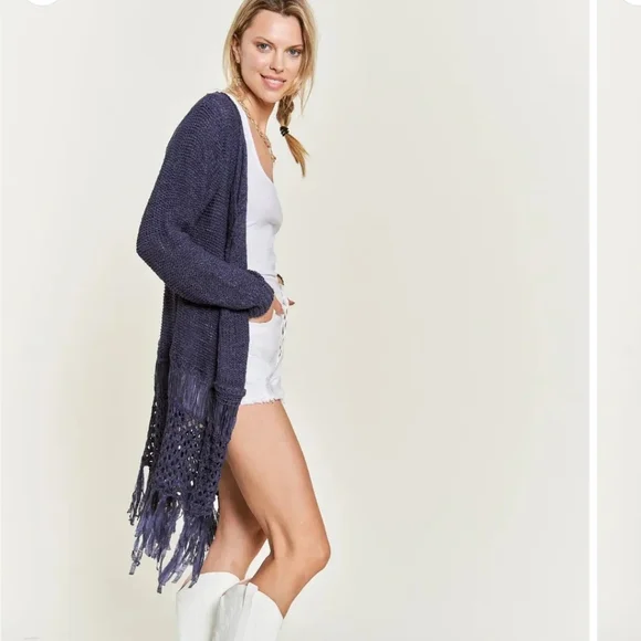 *HP* Boho Fringe Crochet Cardigan - Picture 4 of 4